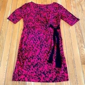 Just Taylor Red & Black Short Sleeve Stretch Sheath Dress Size 2 Career Party